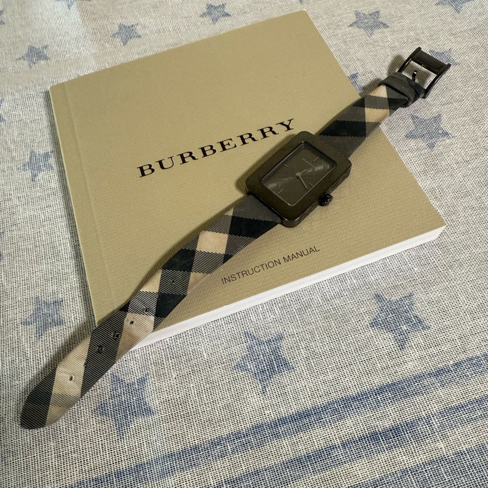 Burberry Check Engraved Watch